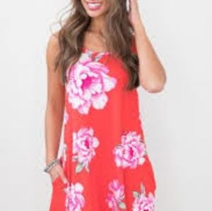Pink lily boutique shift floral dess